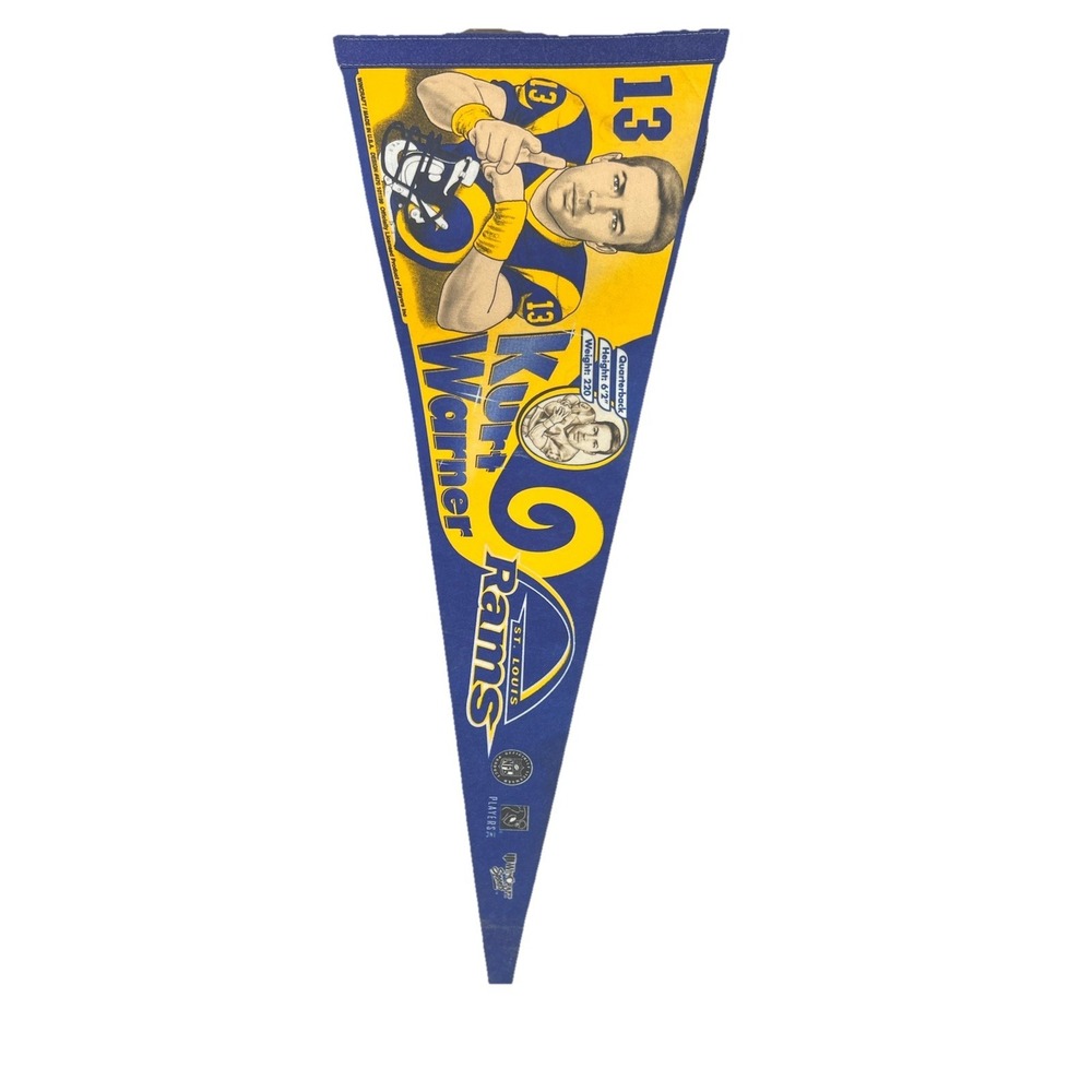 Vintage St. Louis Rams‎ Full Size Pennant Flag 30x12 Kurt Warner